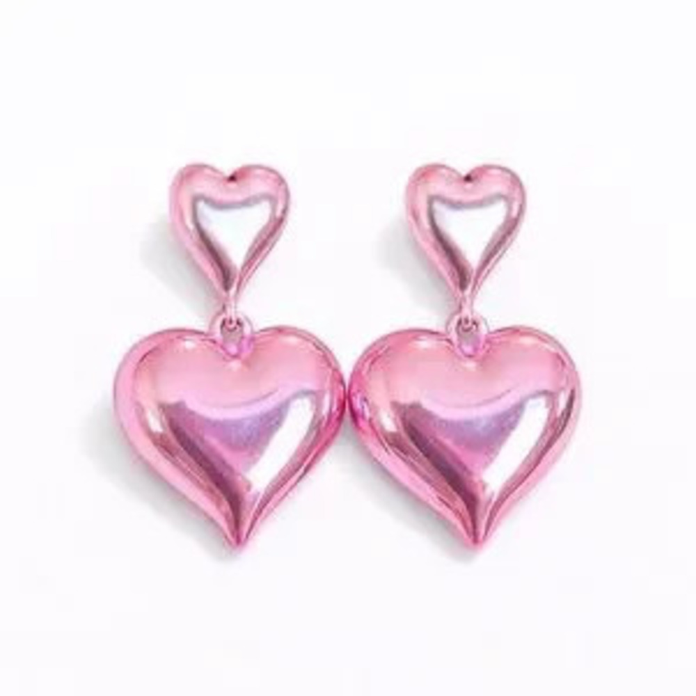 ?? Pink Heart Drop Earrings